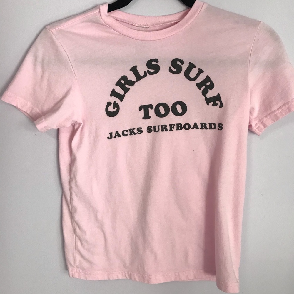Jacks Surfboards Girls Pink T Shirt